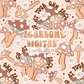 Go At Your Own Pace Seamless Pattern-Mushroom Sublimation Digital Design Download-summer seamless file, boho sublimation, retro seamless