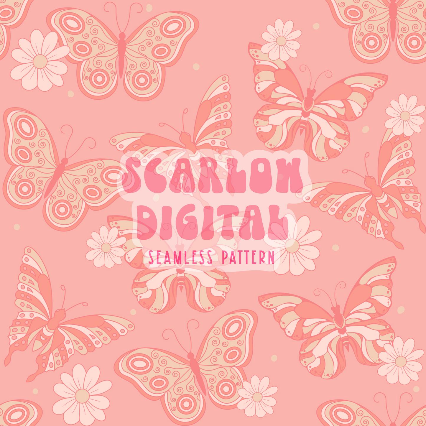 Butterfly Seamless Pattern-Boho Sublimation Digital Design Download-retro seamless file, girly sublimation, summer seamless pattern design