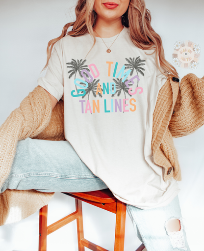 Good Times and Tan Lines PNG-Summer Sublimation Digital Design Download-summer vibes png, palm trees png, beachy png, ocean png, vacay png