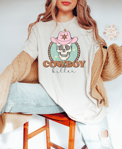 Cowboy Killer PNG-Western Sublimation Digital Design Download-skeleton png, cowgirl hat png, western girl png, country png, skull png design