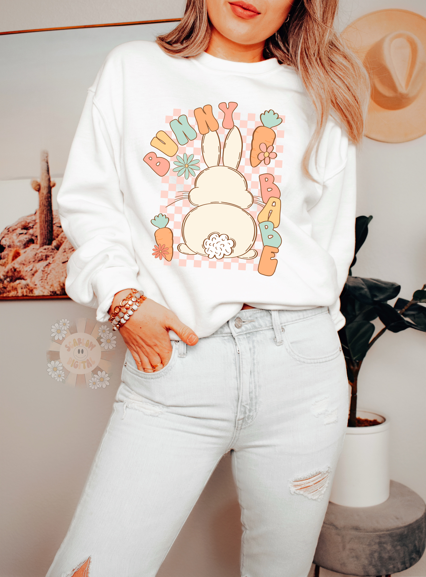 Bunny Babe PNG-Easter Sublimation Digital Design Download-spring time png, carrots png, floral png, spring flowers png, easter bunny png