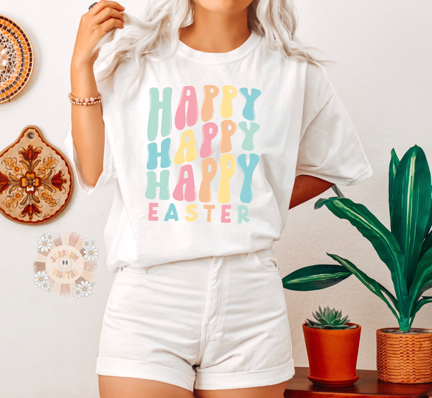 Happy Easter PNG-Spring Sublimation Digital Design Download-easter png, easter bunny png, spring time png, pastel easter png, colorful png