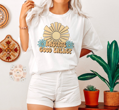 Radiate Good Energy PNG-Summertime Sublimation Digital Design Download-boho png, retro png, sunshine png, summer vibes png, positivity png