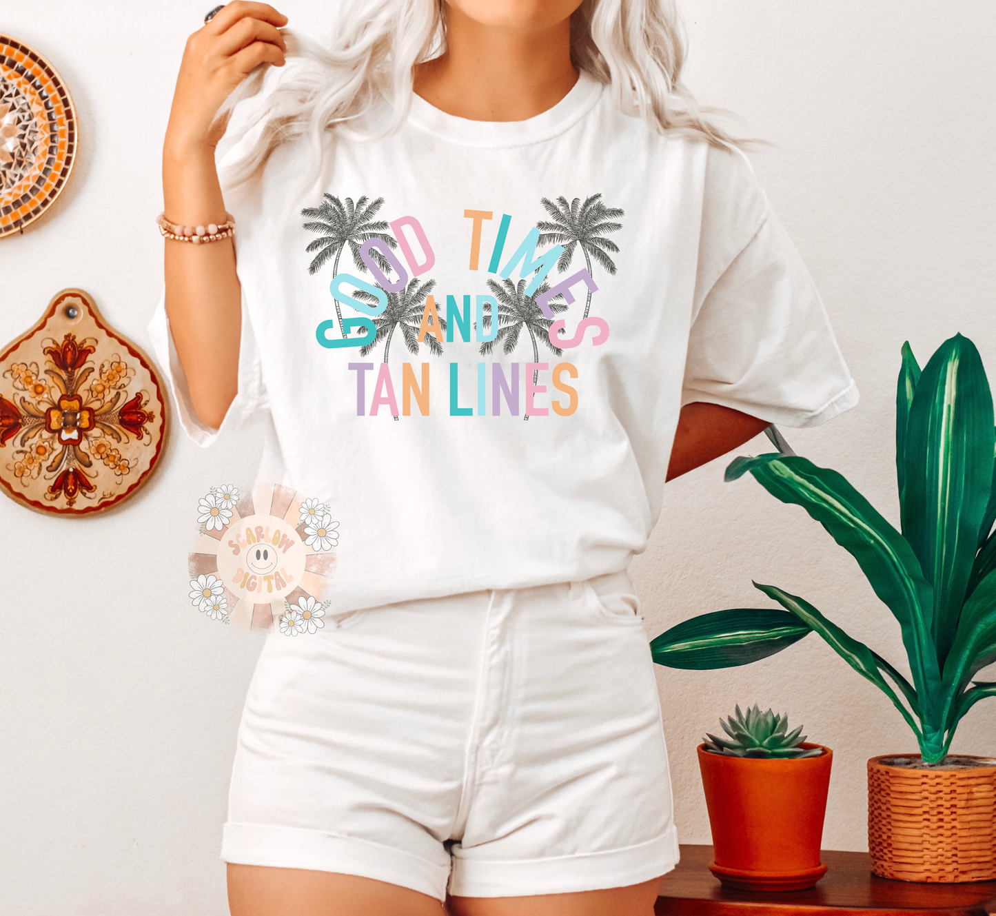 Good Times and Tan Lines PNG-Summer Sublimation Digital Design Download-summer vibes png, palm trees png, beachy png, ocean png, vacay png