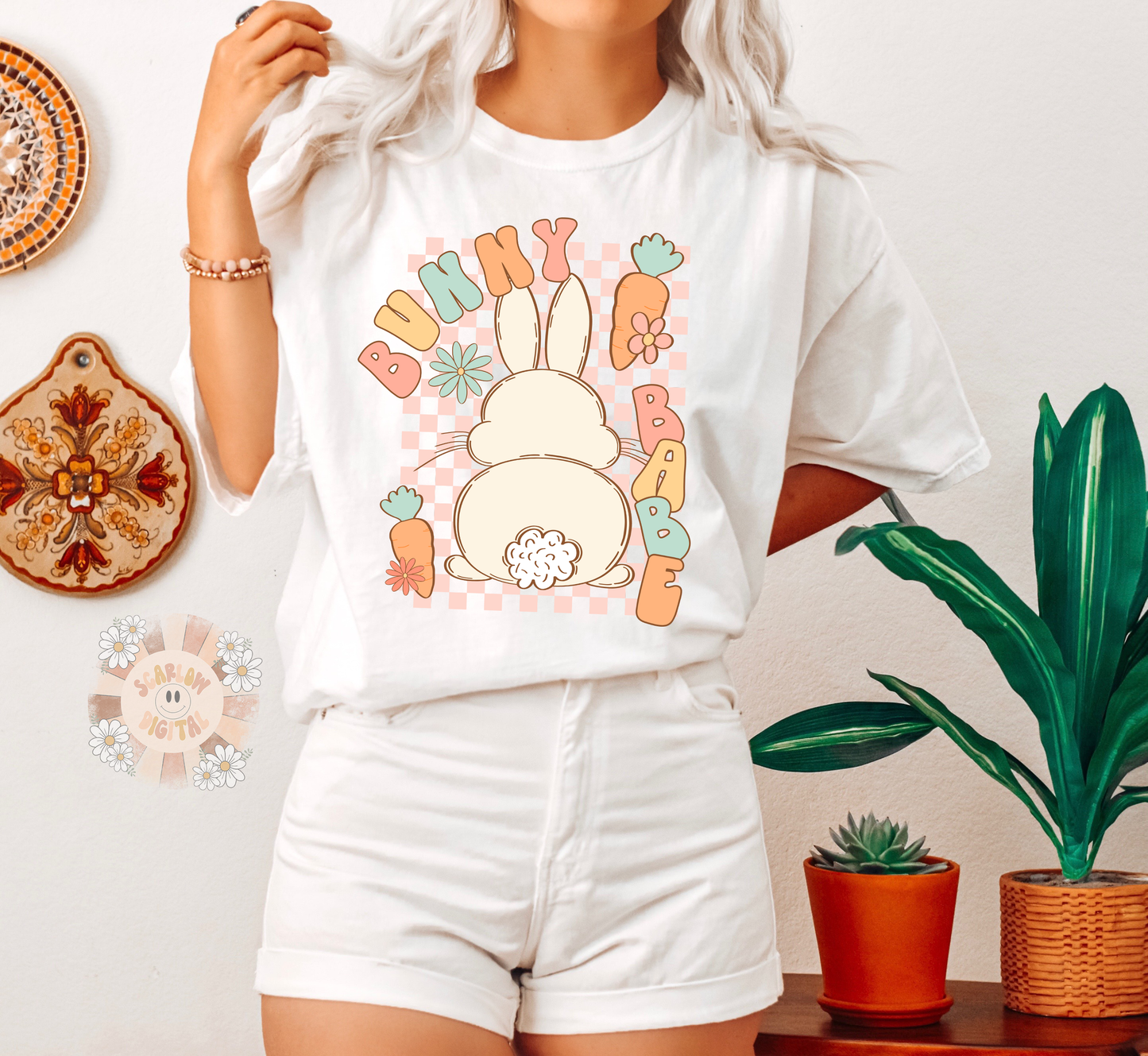 Bunny Babe PNG-Easter Sublimation Digital Design Download-spring time png, carrots png, floral png, spring flowers png, easter bunny png