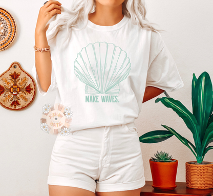 Make Waves SVG-Summer Cricut Digital Design Download-sea shell svg, ocean svg, beachy svg, trendy svg, sea life svg, summertime svg designs