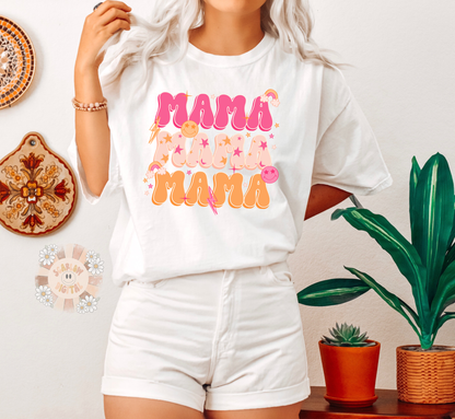 Retro Mama PNG Sublimation Digital Design Download, summer mama png, girl mom png, lightening bolt png, boho mama png, mama png designs