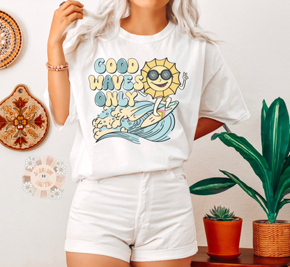 Good Waves Only PNG-Summertime Sublimation Digital Design Download-sunshine png, beach waves png design, summer vibes png, beach vibes png