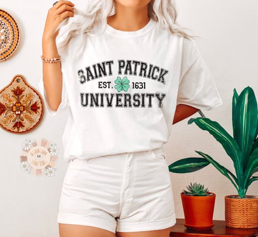 Saint Patrick University PNG-Saint Patty's Day Sublimation Digital Design Download-lucky png, shamrock png, leprechaun png, clover PNG Design