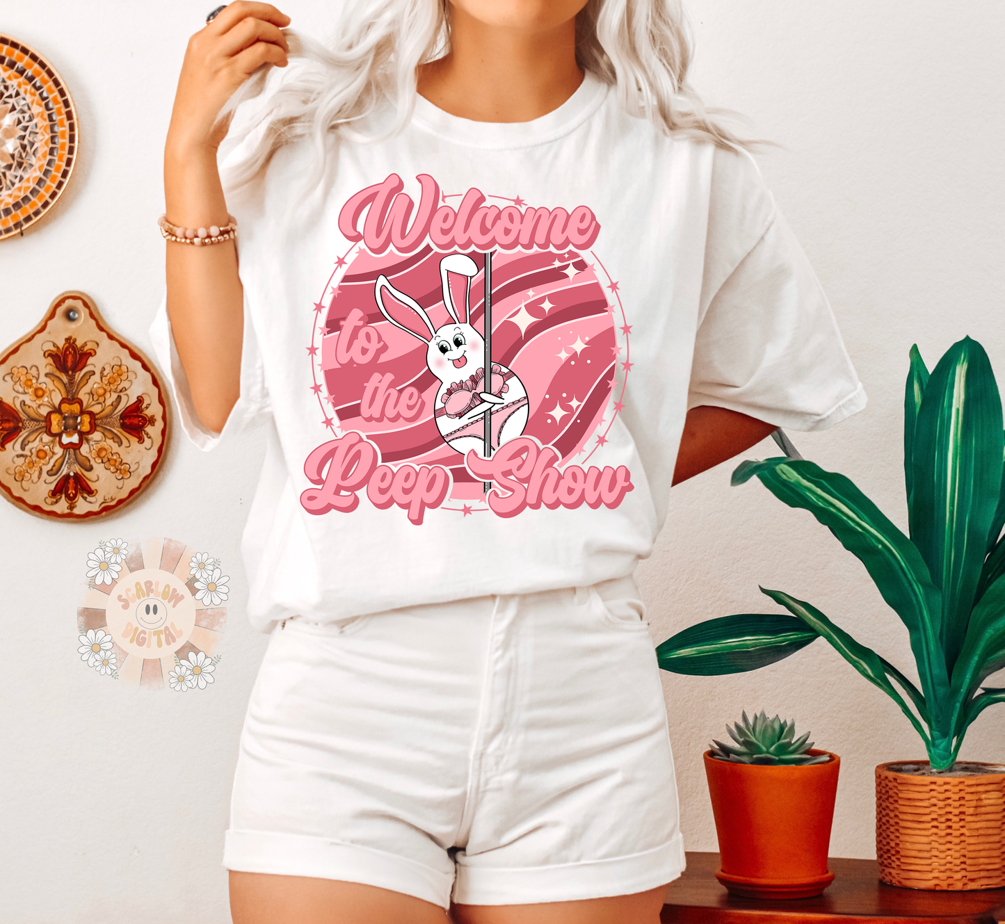 Welcome to the Peep Show PNG-Easter Sublimation Digital Design Download-easter bunny png, spring png, funny easter png, easter pun png designs