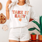 Take it Easy PNG-Summer Vibes Sublimation Digital Design Download-floral png, flowers png, summer png, spring png, retro png, boho shirt png