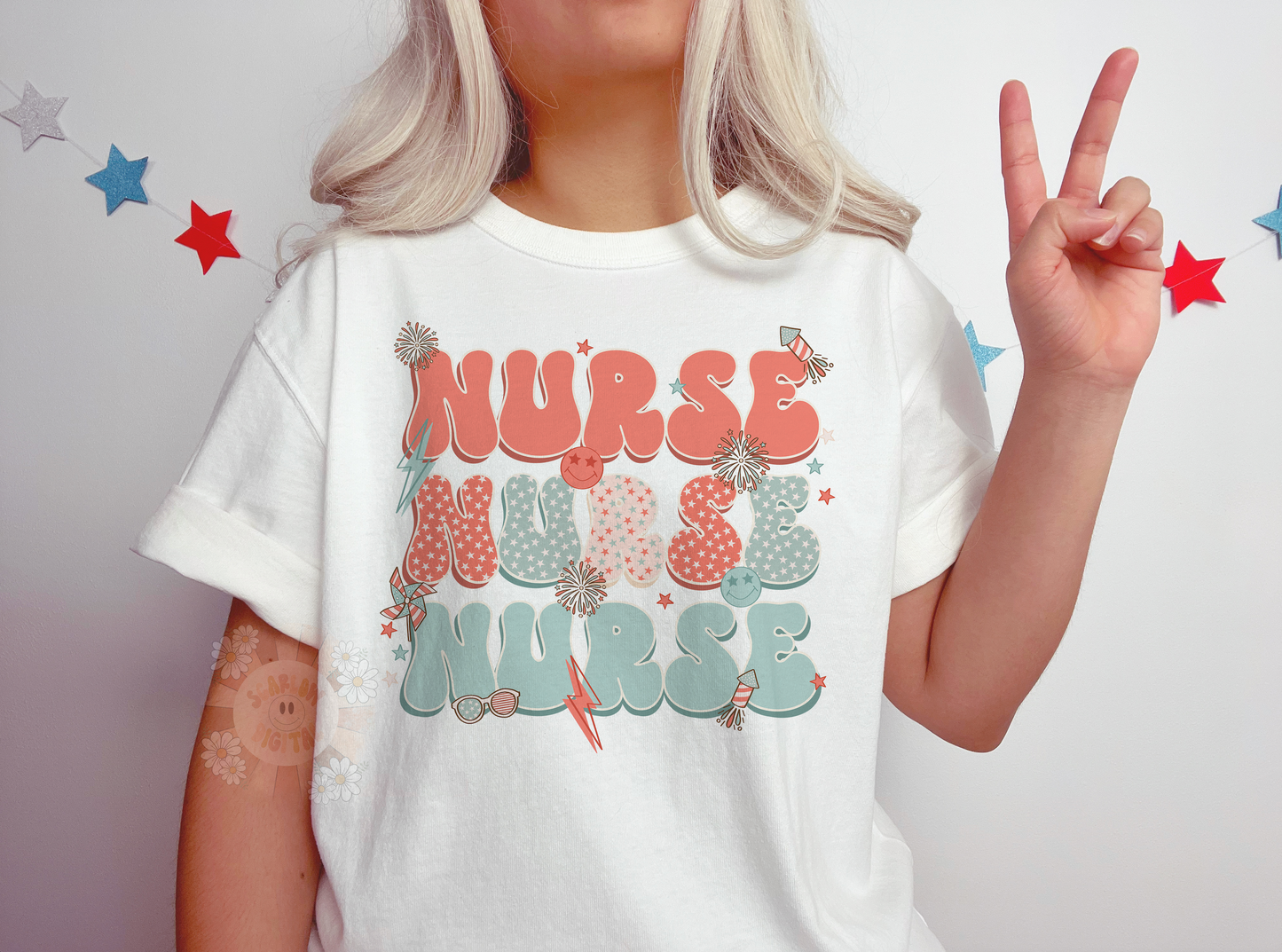 Nurse PNG-Fourth of July Sublimation Digital Design Download-stars and stripes png, red white and blue png, patriotic png, american png
