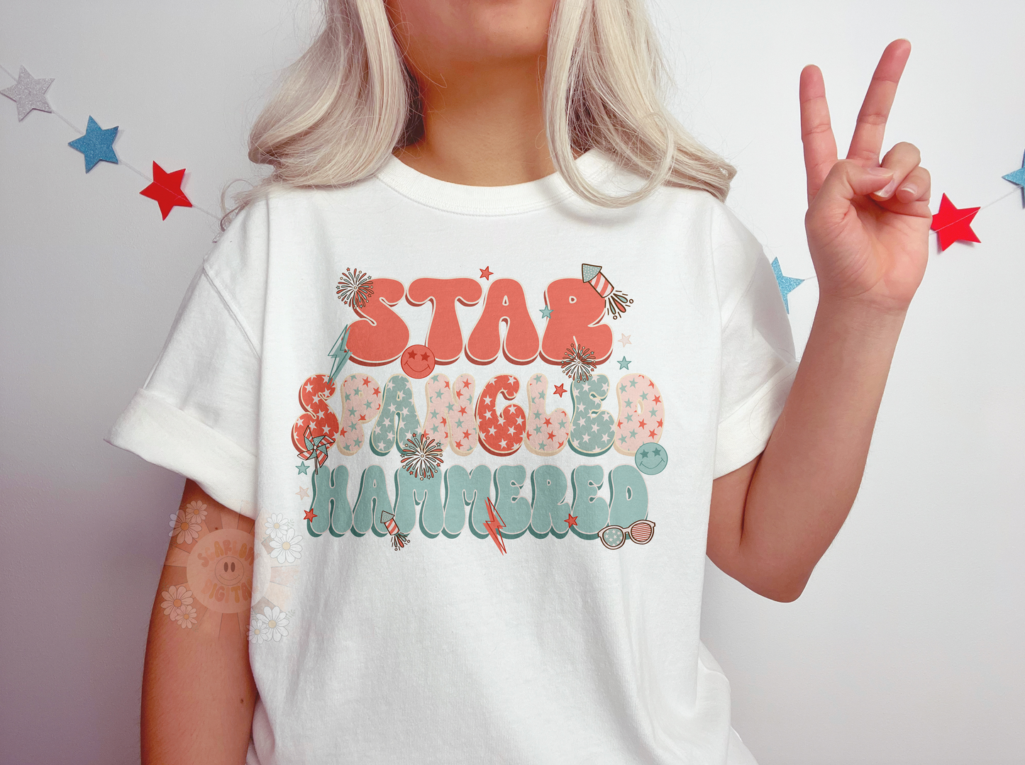 Star Spangled Hammered PNG-July 4th Sublimation Digital Design Download-funny july 4th png, drinking png, summer png, patriotic png designs