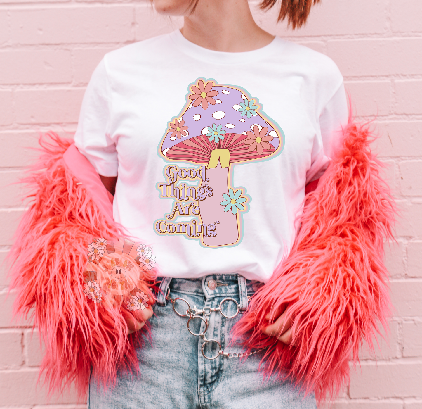 Good Things Are Ahead PNG-Mushroom Sublimation Digital Design Download-flowers png, floral png, boho png, hippie png, retro png, trippy png
