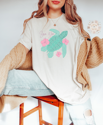 Sea Ya PNG-Sea Turtle Sublimation Digital Design Download-beachy png, ocean life png, sea life png, summer vibes png, boho png, Hawaiian png