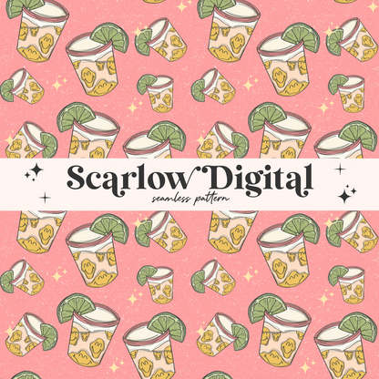 Trippy Tequila Seamless Pattern Sublimation Digital Design Download-smiling seamless file, agave seamless file, funny seamless pattern