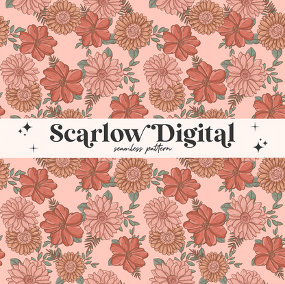 Floral Seamless Pattern-Vintage Sublimation Digital Design Download-flowers seamless pattern, boho seamless pattern, summer seamless pattern