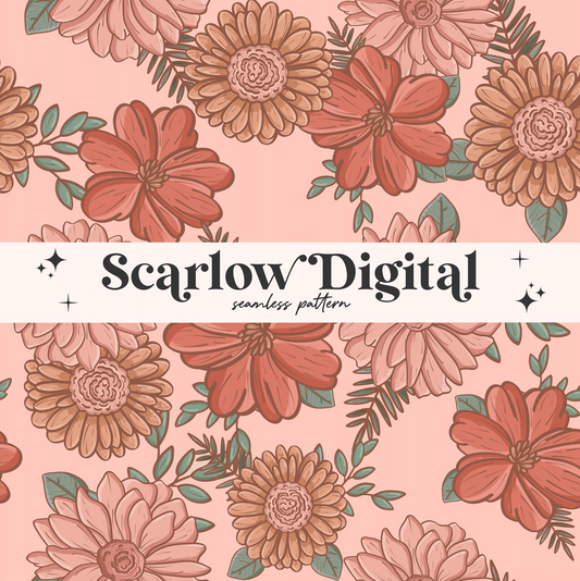Floral Seamless Pattern-Vintage Sublimation Digital Design Download-flowers seamless pattern, boho seamless pattern, summer seamless pattern