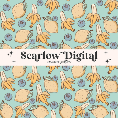 Summer Fruit Seamless File Sublimation Digital Design Download, banana seamless file, lemon seamless file, boy seamless file, trendy design