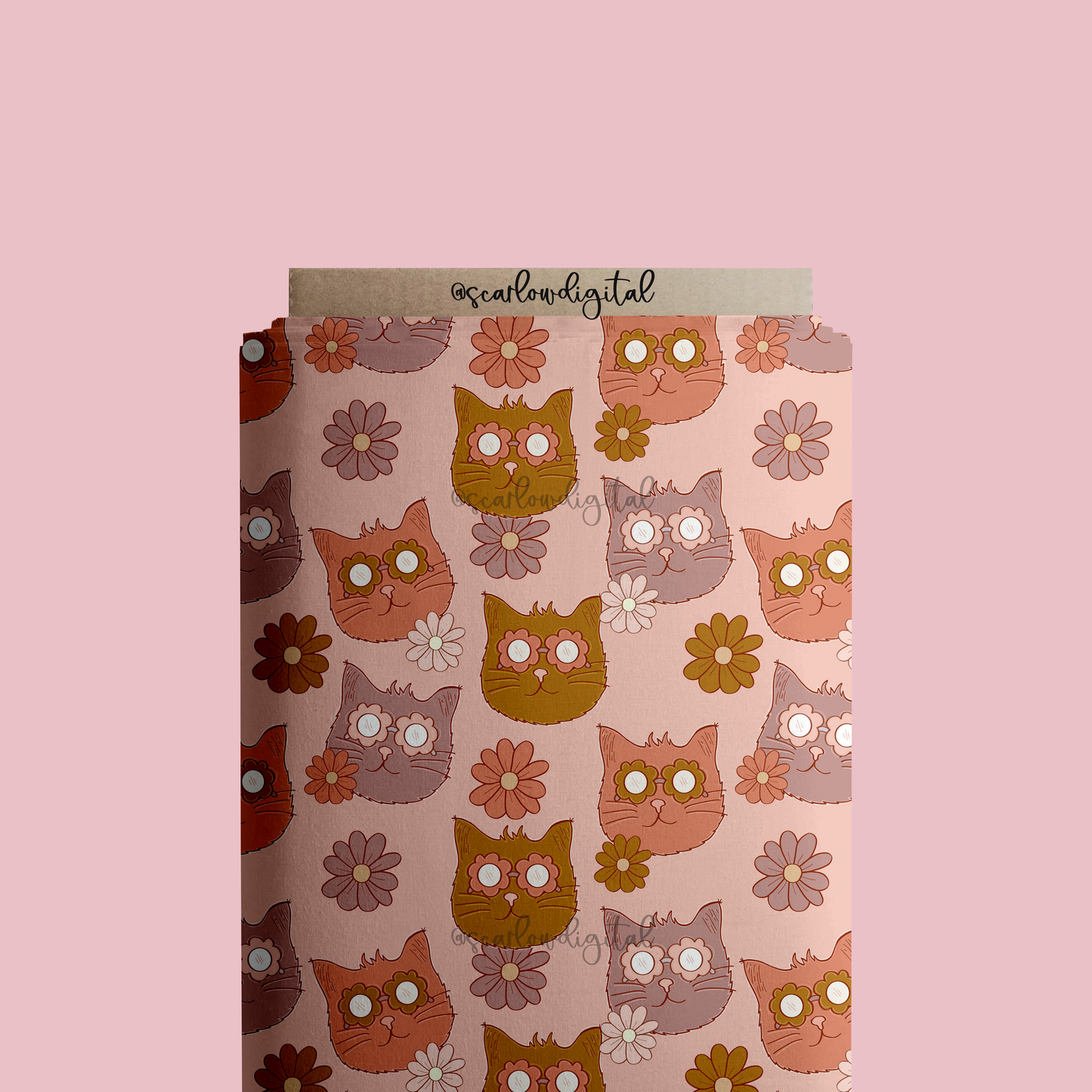 Cats Seamless Pattern-Retro Sublimation Digital Design Download-cool cat seamless pattern, cat mama seamless file, cat lovers sublimation