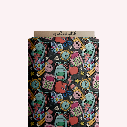 School Seamless Pattern-Back to School Sublimation Digital Design Download-retro school seamless, apple seamless, education seamless, trendy