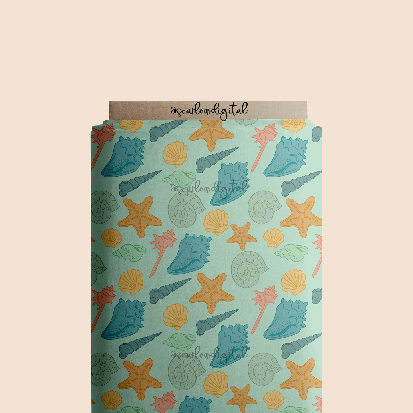 Sea Shells Seamless Pattern-Summer Sublimation Digital Design Download-ocean life seamless file, summer boy seamless, little boy designs