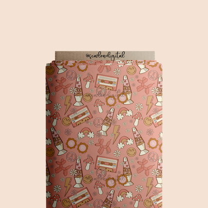 Groovy Seamless Pattern Sublimation Digital Design Download, hippie seamless file, girly seamless file, happy seamless, mushroom seamless