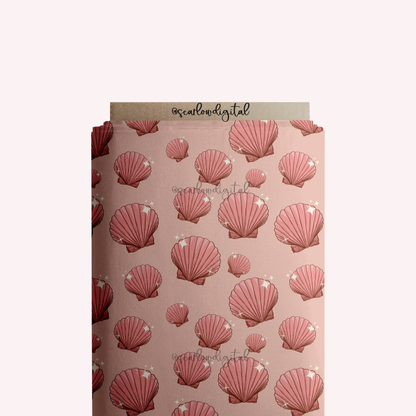 Sea Shells Seamless Pattern-Beachy Sublimation Digital Design Download-summer seamless, tropical seamless, trendy seamless, ocean seamless
