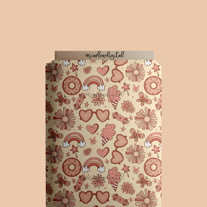 Doodles Seamless Pattern Sublimation Digital Design Download-sunglasses seamless, donut seamless, cotton candy seamless, flowers seamless