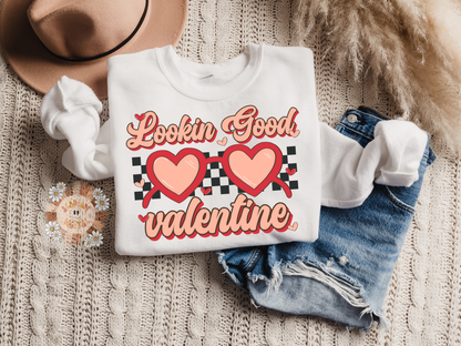 Lookin' Good PNG-Valentine's Day Sublimation Digital Design Download-checkered png, sunglasses png, xoxo png, love png, retro png, heart png