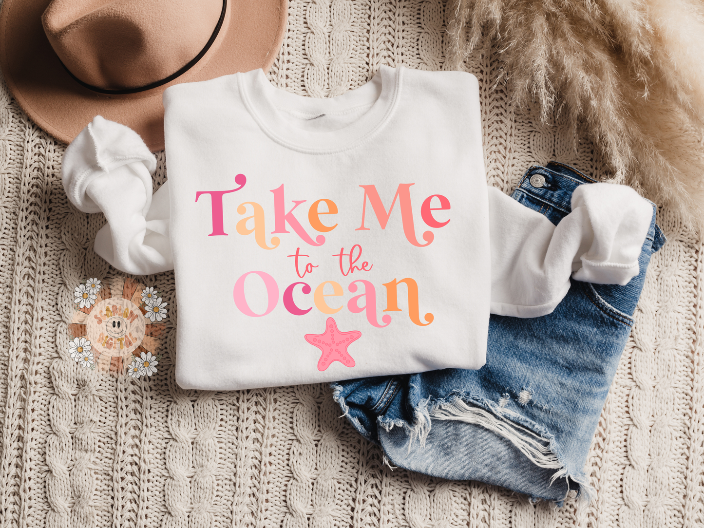 Take Me to the Ocean PNG-Summer Sublimation Digital Design Download-beachy png, girl png, little girl designs, star fish png, ocean png
