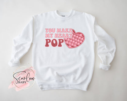 You Make My Heart Pop PNG-Valentines Day Sublimation Digital Design Download-fidget toy png, Valentines Day png, pop toy png, png for girl