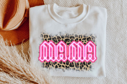 Leopard Print Neon Mama T-Shirt Png sublimation design download, animal print png designs, png for t-shirts, t-shirt sublimation designs