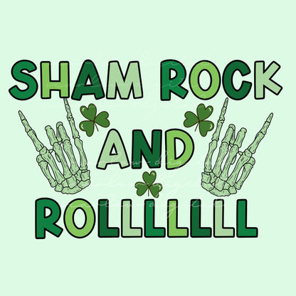 Shamrock and Roll PNG sublimation design download for St Patricks Day, St Patricks Day PNG for boys, png design for little boys