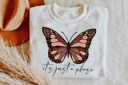 Its Just A Phase Butterfly PNG sublimation design download, butterfly png, png for girls, little girl sublimation designs, commercial use