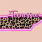 Tennessee Leopard Print PNG sublimation design download, Nashville png design, Tennessee state png, Nashville TN png, leopard png design