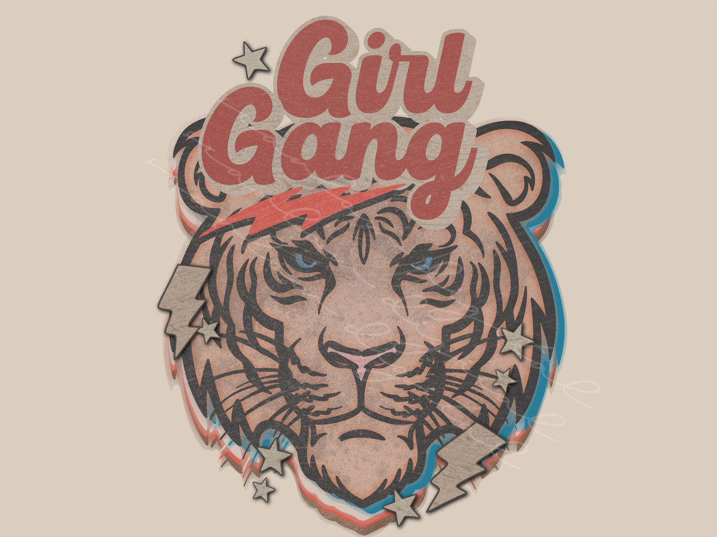 Girl Gang Vintage Retro Tiger PNG sublimation design download, PNG for girls, little girl sublimation, vintage retro png, retro mama png