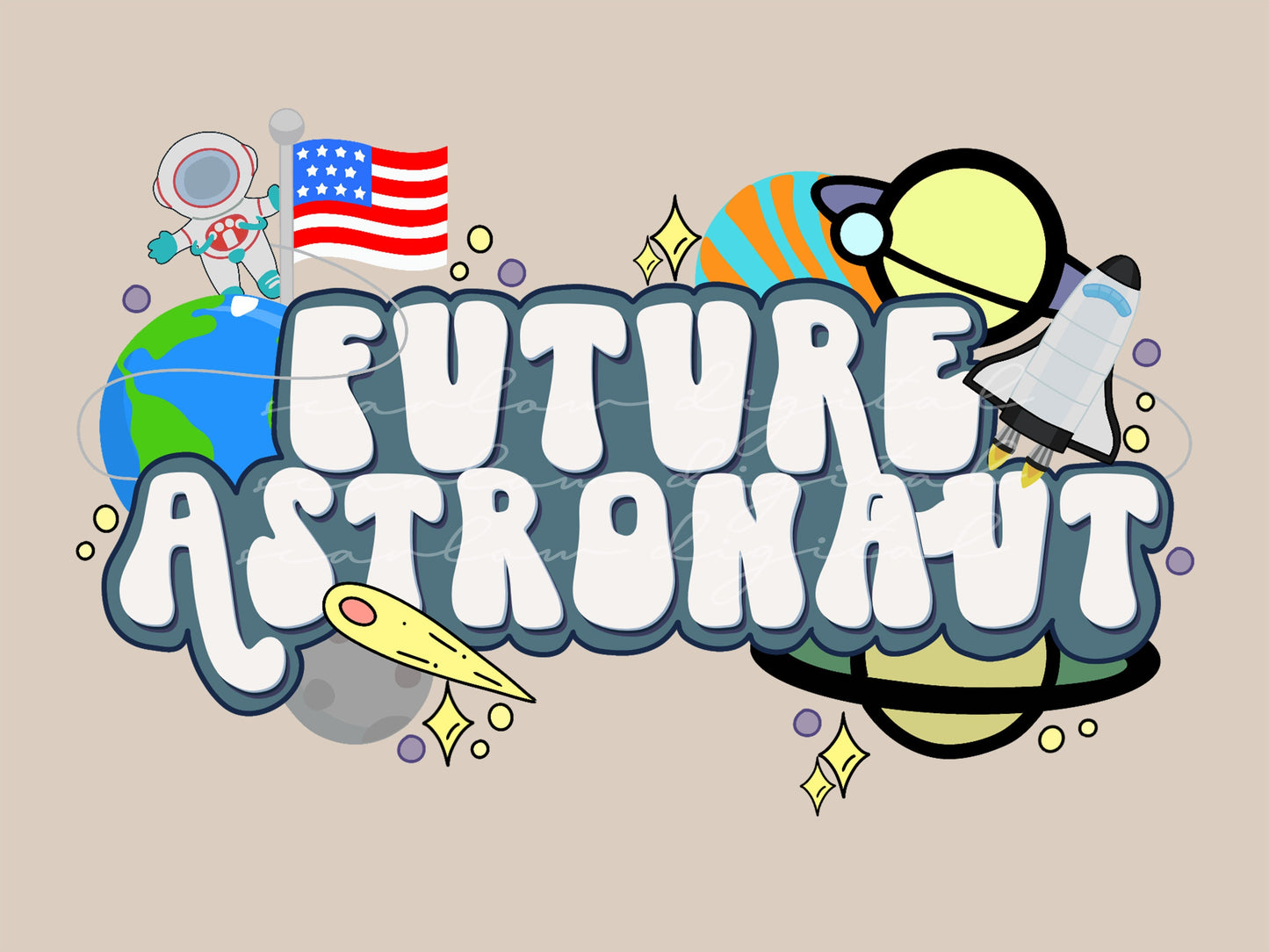 Future Astronaut PNG sublimation design download, png for boys, little boy sublimation, space png, planets png, moon and stars png