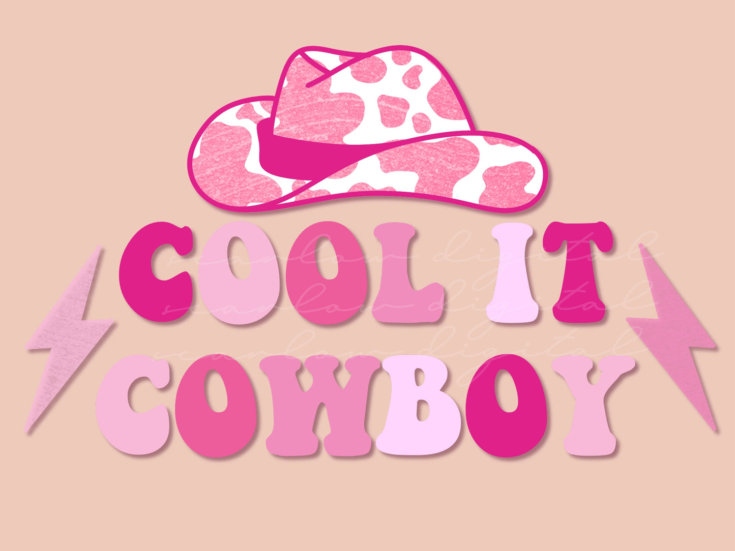 Cool It Cowboy PNG sublimation design download, western girl png, little girl sublimation designs, western png, cowgirl png, pink cowhide