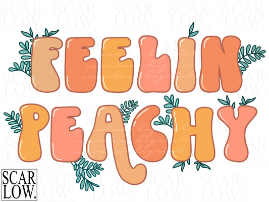Feeling Peachy Summer Boho PNG sublimation Design Download, peach png, summer png, boho png, png for girls, png for women, summer vibes png