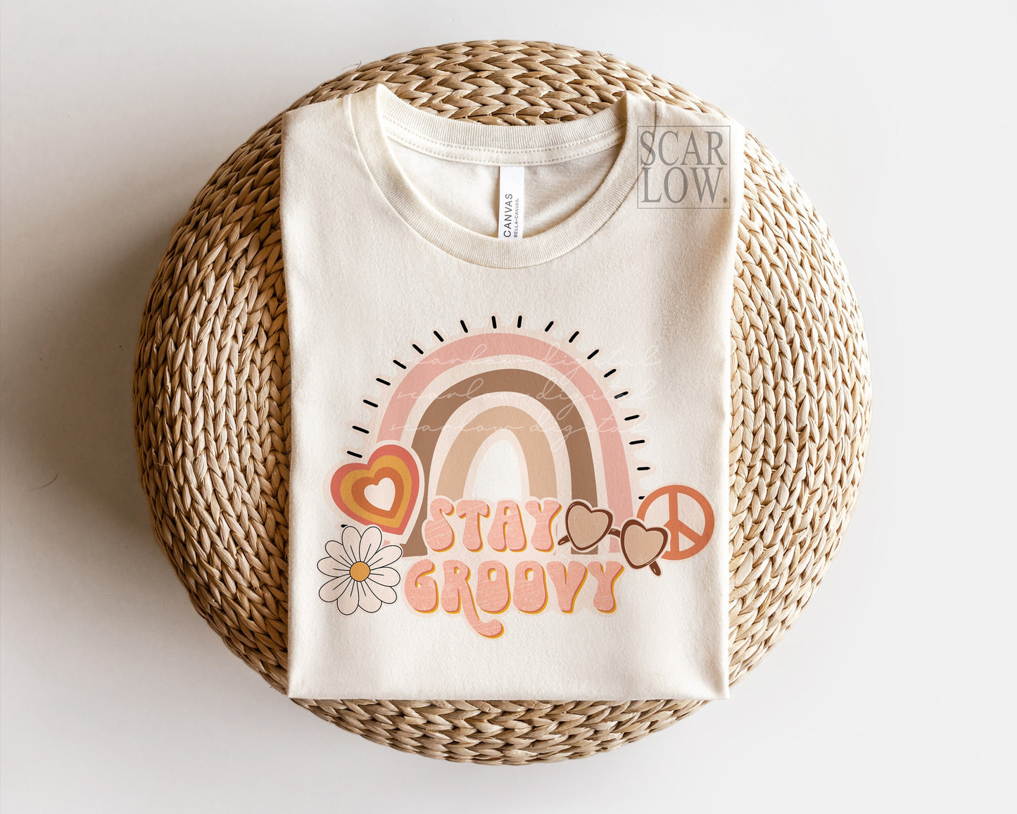 Stay Groovy Boho Rainbow Hippie PNG sublimation design download, hippie png, rainbow png, retro png, vintage png, little girl png, girl png
