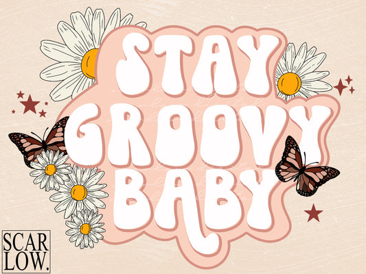 Stay Groovy Boho Rainbow Hippie PNG sublimation design download, hippie png, rainbow png, retro png, vintage png, little girl png, girl png