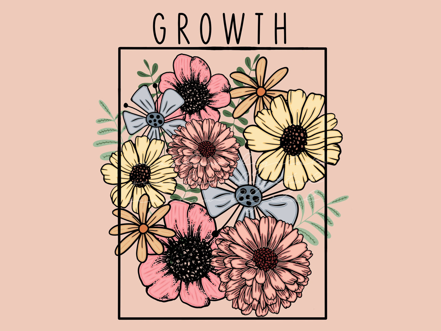 Growth Flower Bouquet Boho PNG sublimation design Download, floral boho png, spring png, summer png, little girl png, girl png designs