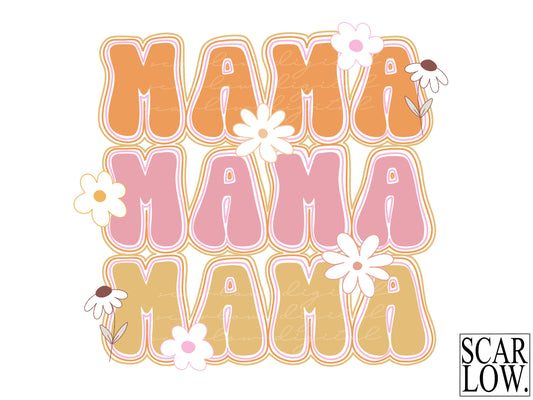 Mama Hippie Retro Floral PNG - Instant Download Sublimation Design, mama sublimation png, retro mama png, hippie mama png, floral mama png