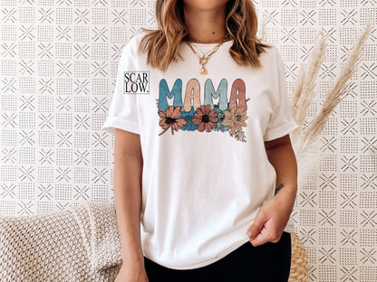 Mama Floral Boho Neutral Color PNG sublimation Design Download, floral mama png, png for moms, mama sublimation designs, little girl png