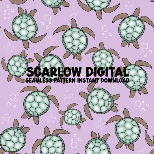 Sea Turtle Seamless Pattern Digital Design Download, Summer digital paper, turtle digital paper, summer sublimation, turtle sublimation