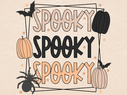 Spooky Halloween PNG Sublimation Design Download, Halloween png, spooky season png, Halloween sublimation, retro Halloween png, spider png