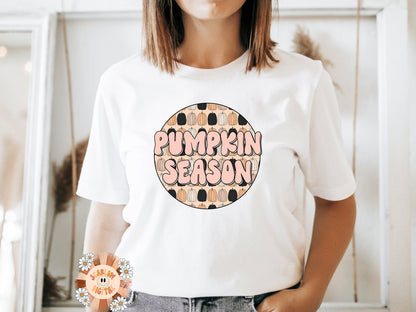 Pumpkin Season Fall PNG Sublimation Design Download, Fall sublimation, pumpkin png design, retro fall png, preppy fall design, Halloween png