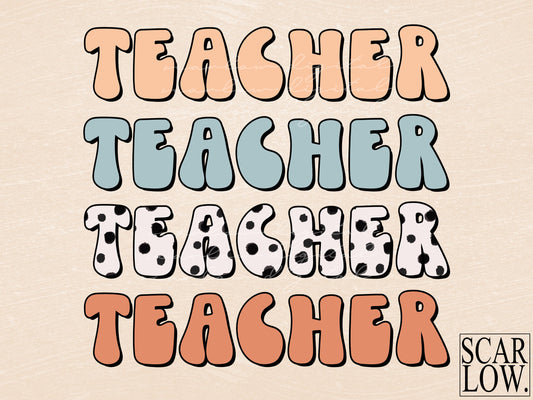 Boho Teacher PNG sublimation design download, png for teachers, educator png, teacher png, teacher sublimation, back to school teacher png