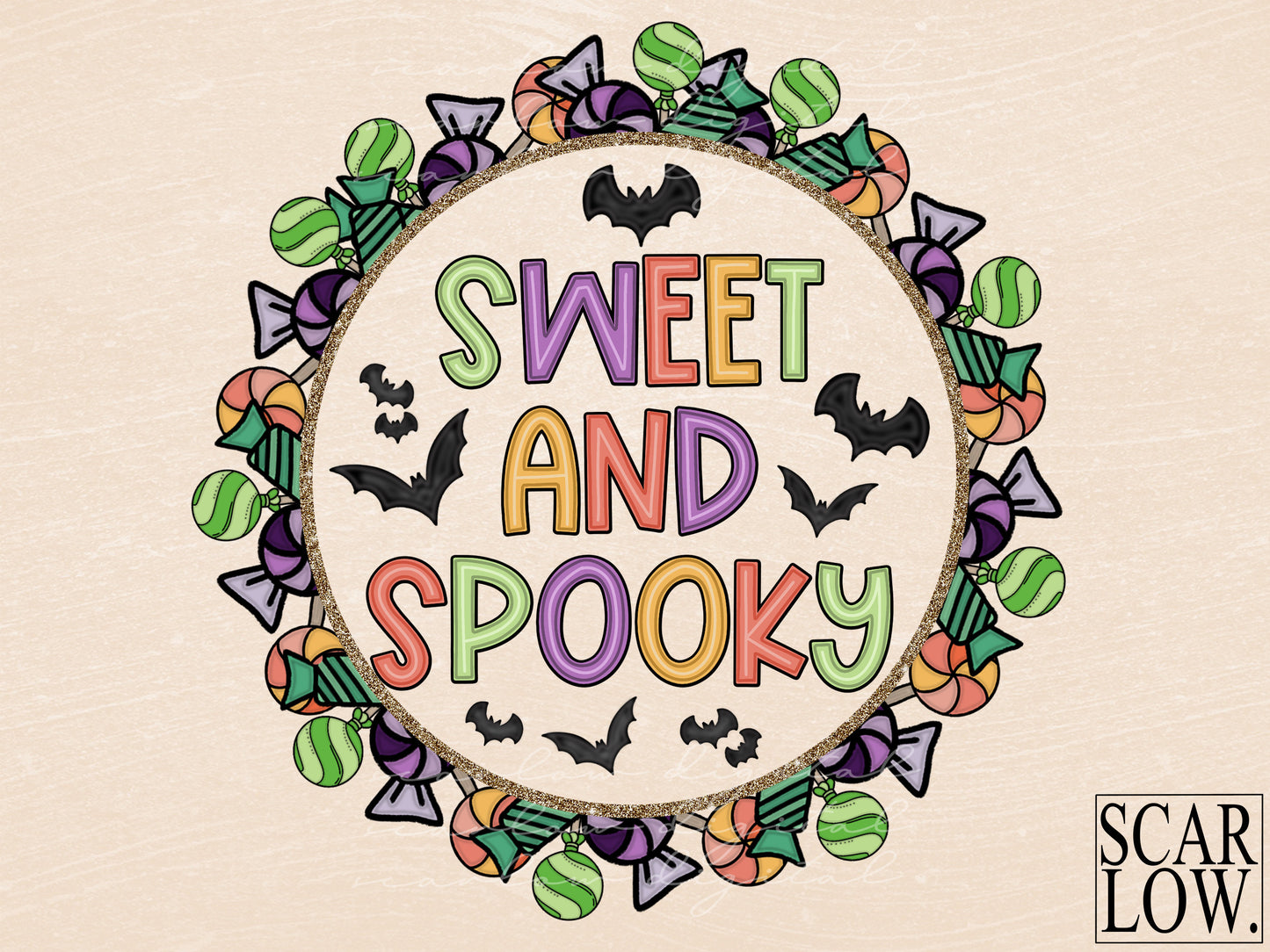 Sweet and Spooky Halloween Candy PNG sublimation design download, Halloween png, candy png, kids Halloween png, spooky season png design